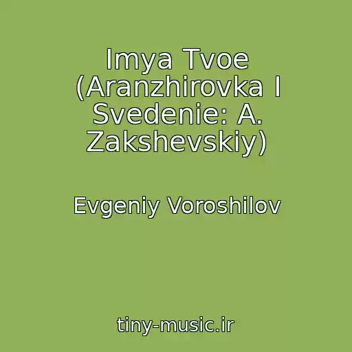 کاور آهنگ Imya Tvoe (Aranzhirovka I Svedenie: A. Zakshevskiy) از Evgeniy Voroshilov
