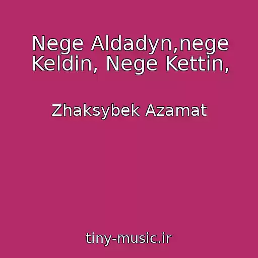کاور آهنگ Nege Aldadyn,nege Keldin, Nege Kettin, از Zhaksybek Azamat