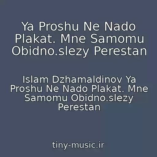 کاور آهنگ Ya Proshu Ne Nado Plakat. Mne Samomu Obidno.slezy Perestan از Islam Dzhamaldinov Ya Proshu Ne Nado Plakat. Mne Samomu Obidno.slezy Perestan
