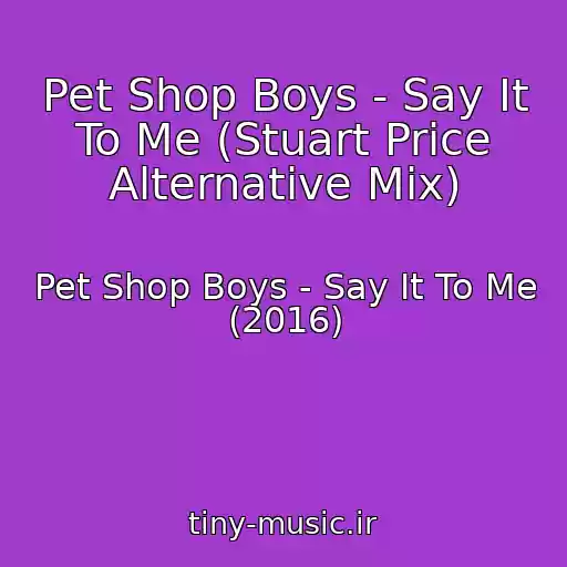 کاور آهنگ Pet Shop Boys - Say It To Me (Stuart Price Alternative Mix) از Pet Shop Boys - Say It To Me (2016)