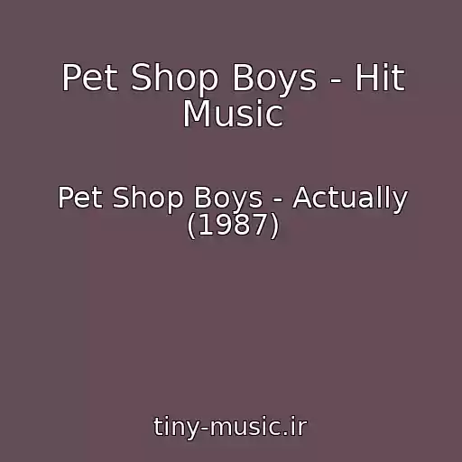 کاور آهنگ Pet Shop Boys - Hit Music از Pet Shop Boys - Actually (1987)