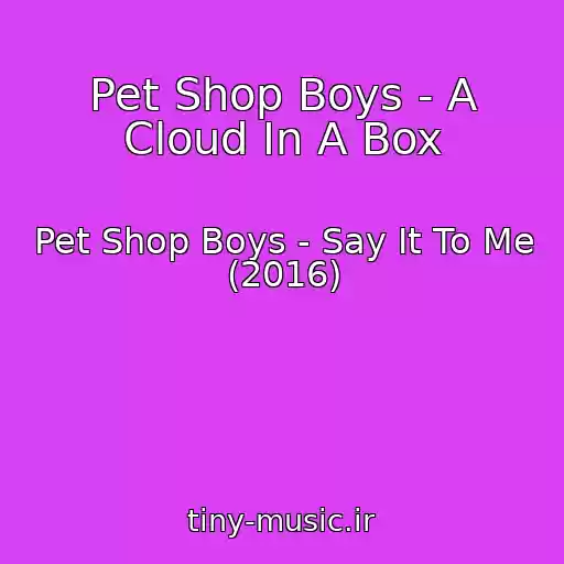 کاور آهنگ Pet Shop Boys - A Cloud In A Box از Pet Shop Boys - Say It To Me (2016)