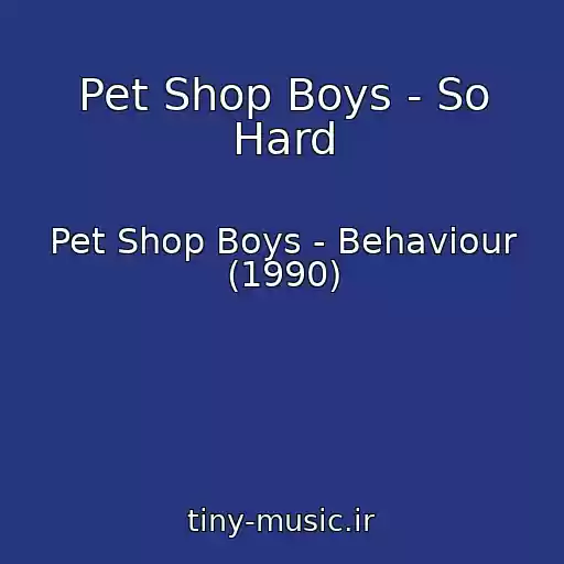 کاور آهنگ Pet Shop Boys - So Hard از Pet Shop Boys - Behaviour (1990)