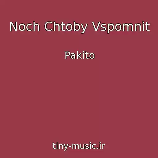 کاور آهنگ Noch Chtoby Vspomnit از Pakito