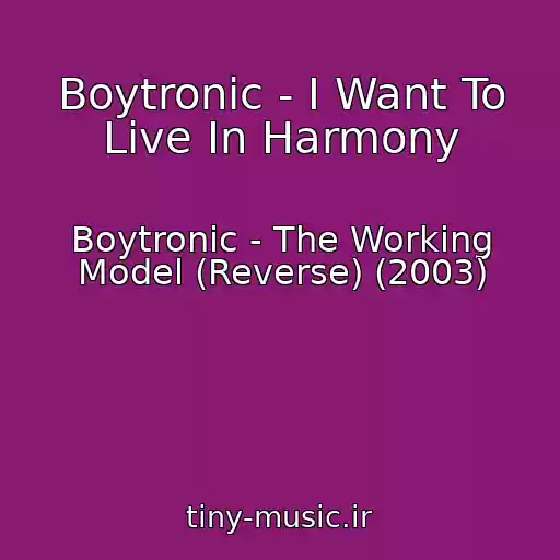 کاور آهنگ Boytronic - I Want To Live In Harmony از Boytronic - The Working Model (Reverse) (2003)