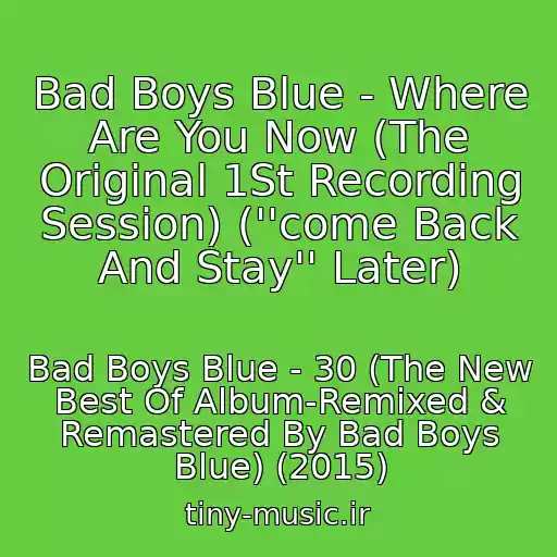کاور آهنگ Bad Boys Blue - Where Are You Now (The Original 1St Recording Session) (''come Back And Stay'' Later) از Bad Boys Blue - 30 (The New Best Of Album-Remixed & Remastered By Bad Boys Blue) (2015)