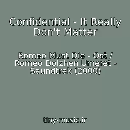 کاور آهنگ Confidential - It Really Don't Matter از Romeo Must Die - Ost / Romeo Dolzhen Umeret - Saundtrek (2000)