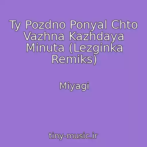 کاور آهنگ Ty Pozdno Ponyal Chto Vazhna Kazhdaya Minuta (Lezginka Remiks) از Miyagi