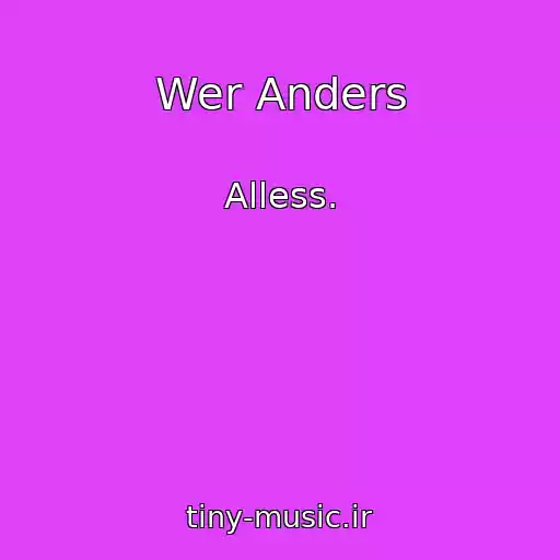 کاور آهنگ Wer Anders از Alless.