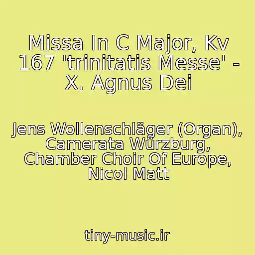 کاور آهنگ Missa In C Major, Kv 167 'trinitatis Messe' - X. Agnus Dei از Jens Wollenschläger (Organ), Camerata Würzburg, Chamber Choir Of Europe, Nicol Matt