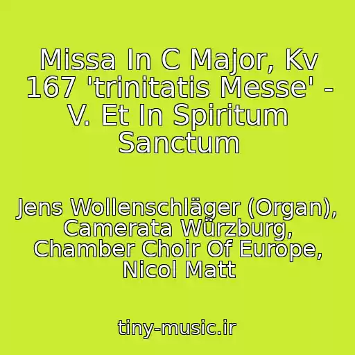 کاور آهنگ Missa In C Major, Kv 167 'trinitatis Messe' - V. Et In Spiritum Sanctum از Jens Wollenschläger (Organ), Camerata Würzburg, Chamber Choir Of Europe, Nicol Matt