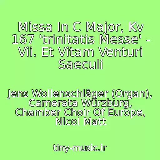 کاور آهنگ Missa In C Major, Kv 167 'trinitatis Messe' - Vii. Et Vitam Venturi Saeculi از Jens Wollenschläger (Organ), Camerata Würzburg, Chamber Choir Of Europe, Nicol Matt
