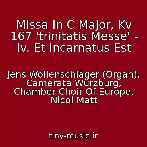 کاور آهنگ Missa In C Major, Kv 167 'trinitatis Messe' - Iv. Et Incarnatus Est از Jens Wollenschläger (Organ), Camerata Würzburg, Chamber Choir Of Europe, Nicol Matt