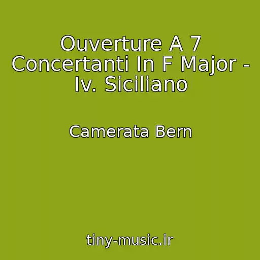 کاور آهنگ Ouverture A 7 Concertanti In F Major - Iv. Siciliano از Camerata Bern