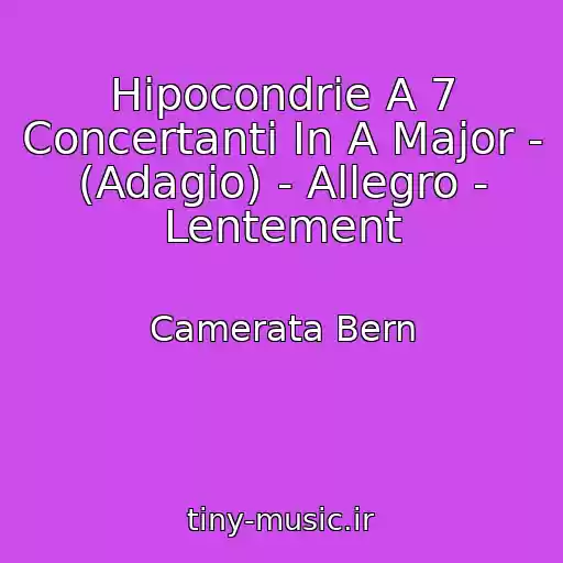 کاور آهنگ Hipocondrie A 7 Concertanti In A Major - (Adagio) - Allegro - Lentement از Camerata Bern