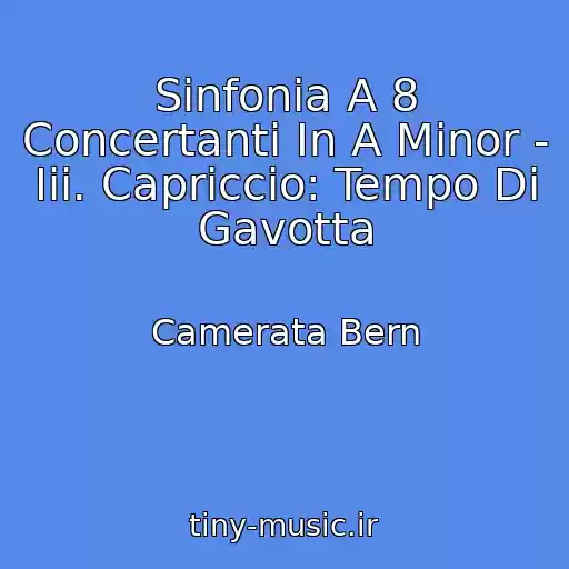 کاور آهنگ Sinfonia A 8 Concertanti In A Minor - Iii. Capriccio: Tempo Di Gavotta از Camerata Bern