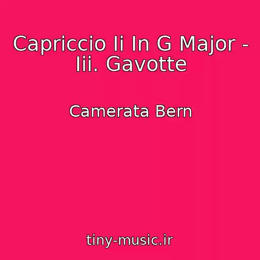 کاور آهنگ Capriccio Ii In G Major - Iii. Gavotte از Camerata Bern