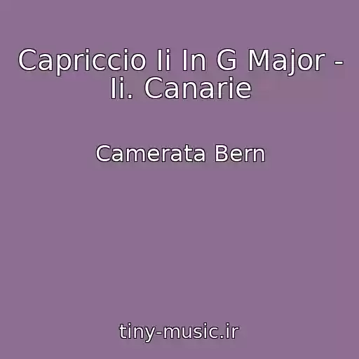کاور آهنگ Capriccio Ii In G Major - Ii. Canarie از Camerata Bern