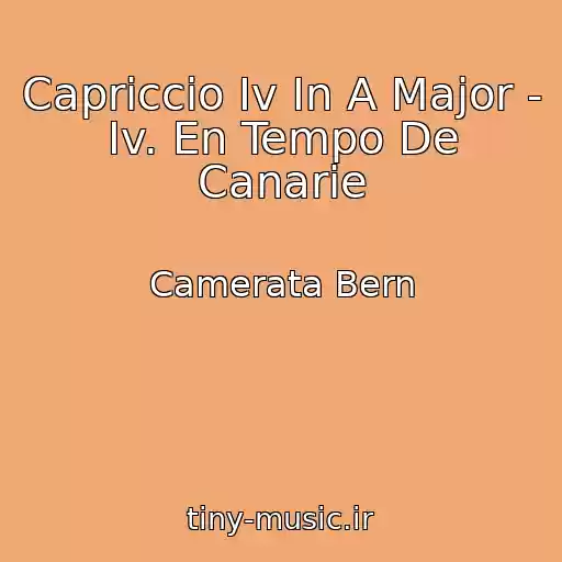 کاور آهنگ Capriccio Iv In A Major - Iv. En Tempo De Canarie از Camerata Bern