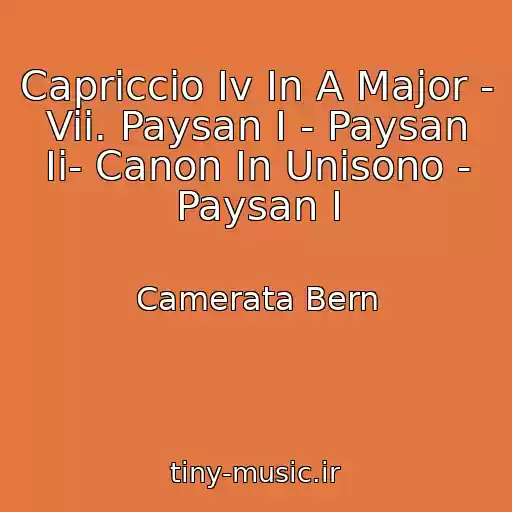 کاور آهنگ Capriccio Iv In A Major - Vii. Paysan I - Paysan Ii- Canon In Unisono - Paysan I از Camerata Bern