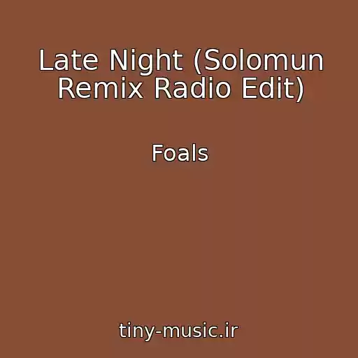 کاور آهنگ Late Night (Solomun Remix Radio Edit) از Foals
