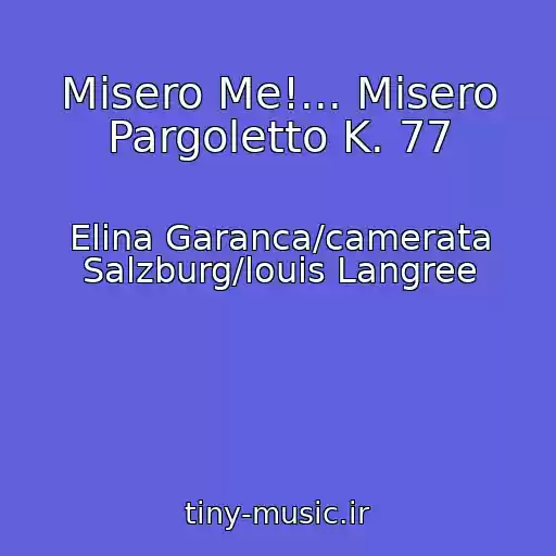 کاور آهنگ Misero Me!... Misero Pargoletto K. 77 از Elina Garanca/camerata Salzburg/louis Langree