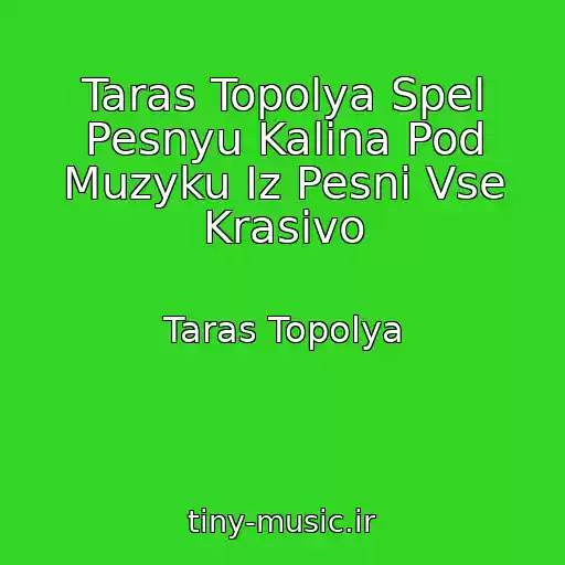 کاور آهنگ Taras Topolya Spel Pesnyu Kalina Pod Muzyku Iz Pesni Vse Krasivo از Taras Topolya