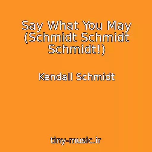 کاور آهنگ Say What You May (Schmidt Schmidt Schmidt!) از Kendall Schmidt