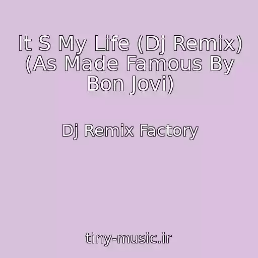 کاور آهنگ It S My Life (Dj Remix) (As Made Famous By Bon Jovi) از Dj Remix Factory