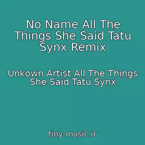 کاور آهنگ No Name All The Things She Said Tatu Synx Remix از Unkown Artist All The Things She Said Tatu Synx