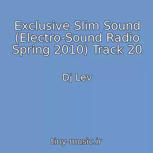 کاور آهنگ Exclusive Slim Sound (Electro-Sound Radio Spring 2010) Track 20 از Dj Lev