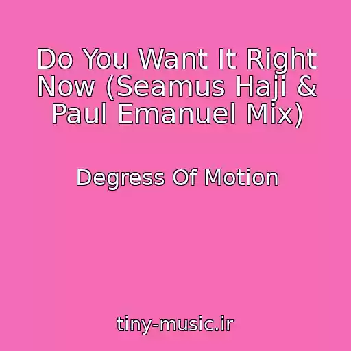 کاور آهنگ Do You Want It Right Now (Seamus Haji & Paul Emanuel Mix) از Degress Of Motion