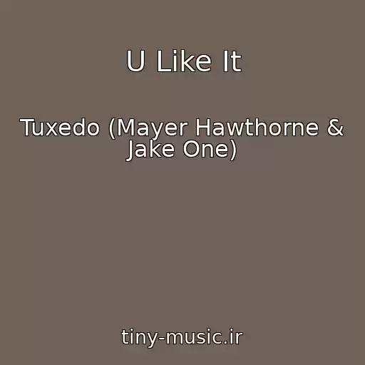 کاور آهنگ U Like It از Tuxedo (Mayer Hawthorne & Jake One)