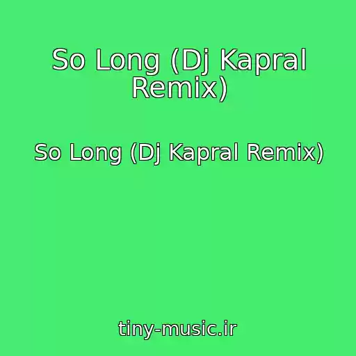 کاور آهنگ So Long (Dj Kapral Remix) از So Long (Dj Kapral Remix)