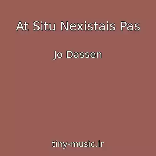 کاور آهنگ At Situ Nexistais Pas از Jo Dassen