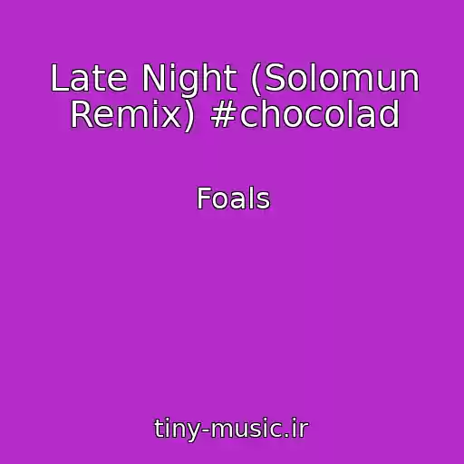 کاور آهنگ Late Night (Solomun Remix) #chocolad از Foals