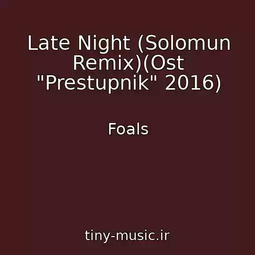 کاور آهنگ Late Night (Solomun Remix)(Ost "Prestupnik" 2016) از Foals