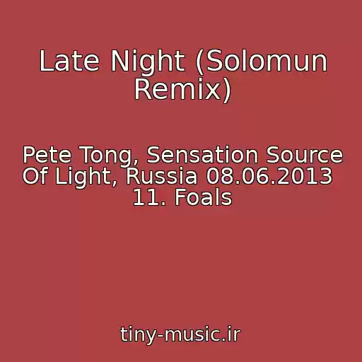 کاور آهنگ Late Night (Solomun Remix) از Pete Tong, Sensation Source Of Light, Russia 08.06.2013  11. Foals