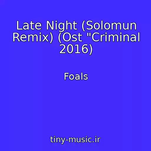 کاور آهنگ Late Night (Solomun Remix) (Ost "Criminal 2016) از Foals