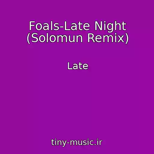 کاور آهنگ Foals-Late Night (Solomun Remix) از Late
