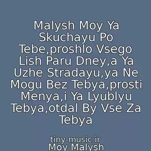 کاور آهنگ Malysh Moy Ya Skuchayu Po Tebe,proshlo Vsego Lish Paru Dney,a Ya Uzhe Stradayu,ya Ne Mogu Bez Tebya,prosti Menya,i Ya Lyublyu Tebya,otdal By Vse Za Tebya از Moy Malysh