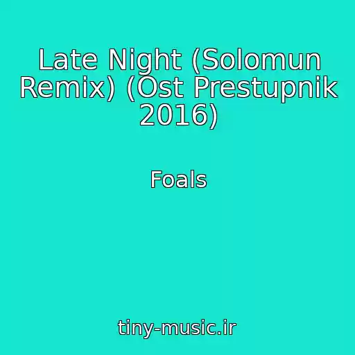 کاور آهنگ Late Night (Solomun Remix) (Ost Prestupnik 2016) از Foals