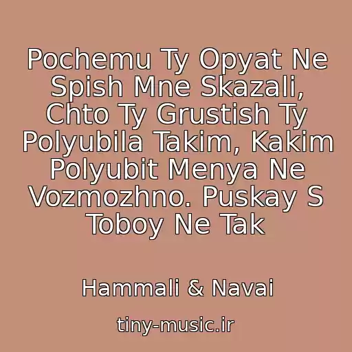 کاور آهنگ Pochemu Ty Opyat Ne Spish Mne Skazali, Chto Ty Grustish Ty Polyubila Takim, Kakim Polyubit Menya Ne Vozmozhno. Puskay S Toboy Ne Tak از Hammali & Navai