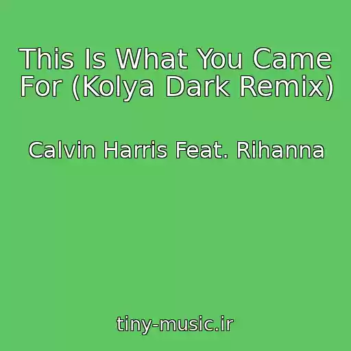 کاور آهنگ This Is What You Came For (Kolya Dark Remix) از Calvin Harris Feat. Rihanna
