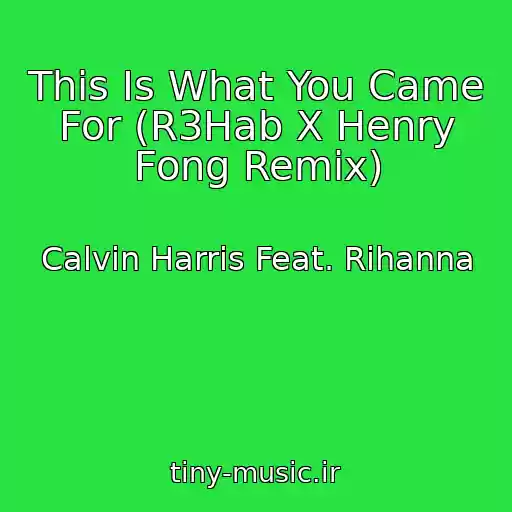 کاور آهنگ This Is What You Came For (R3Hab X Henry Fong Remix) از Calvin Harris Feat. Rihanna