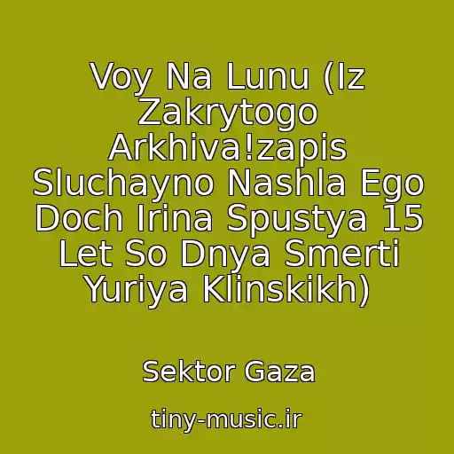 کاور آهنگ Voy Na Lunu (Iz Zakrytogo Arkhiva!zapis Sluchayno Nashla Ego Doch Irina Spustya 15 Let So Dnya Smerti Yuriya Klinskikh) از Sektor Gaza