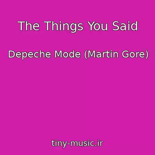 کاور آهنگ The Things You Said از Depeche Mode (Martin Gore)