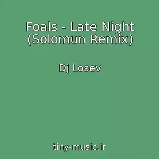 کاور آهنگ Foals - Late Night (Solomun Remix) از Dj Losev