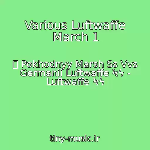کاور آهنگ Various Luftwaffe March 1 از 卐 Pokhodnyy Marsh Ss Vvs Germanii Luftwaffe Ϟϟ - Luftwaffe Ϟϟ