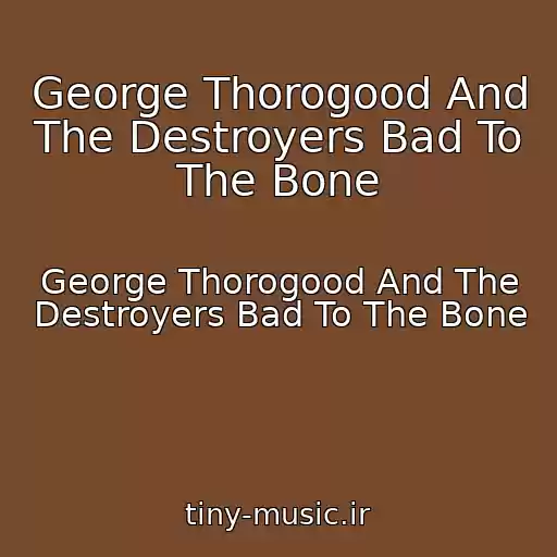 کاور آهنگ George Thorogood And The Destroyers Bad To The Bone از George Thorogood And The Destroyers Bad To The Bone